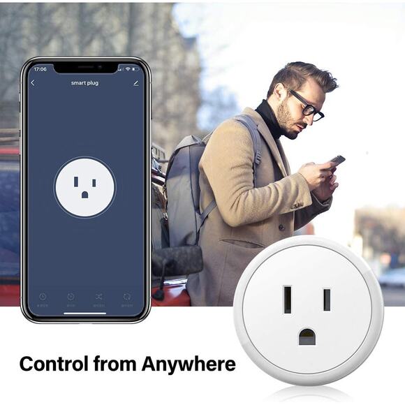 Mini Smart Plug - Wi-Fi Outlet Socket Compatible w/ Alexa, Echo and Google Home - Picture 4 of 10